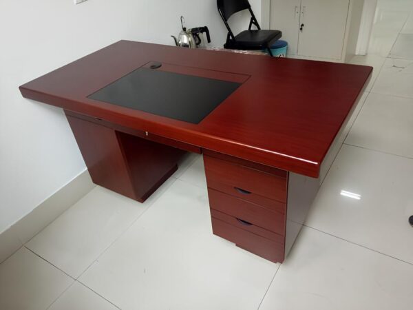 1.2-meter wooden executive office desk with drawers, CPU cabinet, and a keyboard tray.