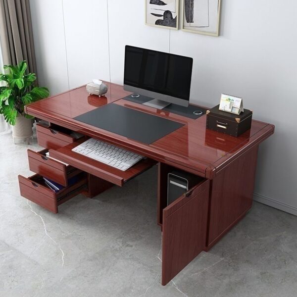 1.2-meter wooden executive office desk with drawers, CPU cabinet, and a keyboard tray.