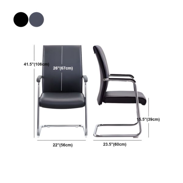 Modern High Back Soft Pad Leather Visitor Chair with a chrome cantilever base and ergonomic design.