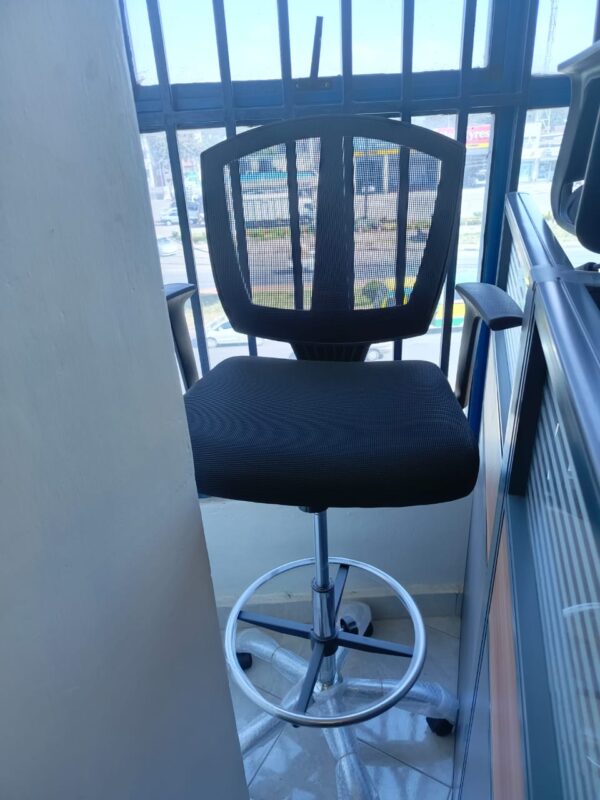 Adjustable Mid-Back Drafting Office Chair with ergonomic support and mesh back.